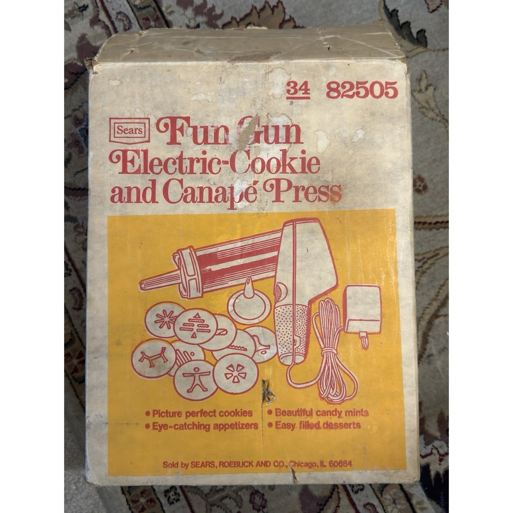 Vintage 1978 Sears Fun Gun Electric Cookie‎ & Canape Press 82505 WORKS